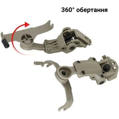 Кріплення для навушників Peltor Comtac на рейки ARC - NeckFlip Helmet Rail Mount Kit (TAN) IMP-1764670803-5570 фото